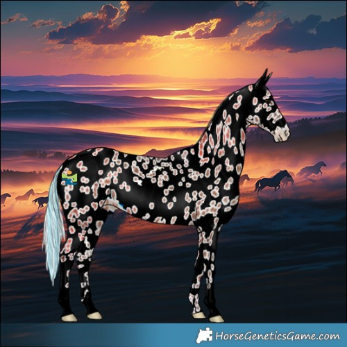 Horse Color:Painted Silver Black Leopard 