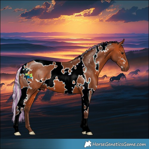 Horse Color:Painted White Spotted Silver Bay 