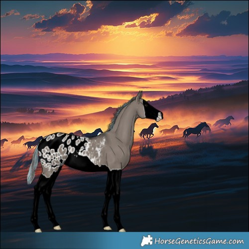 Horse Color:Painted Grullo Splash Appaloosa 
