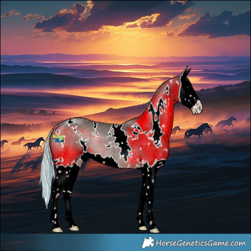 Horse Color:Painted White Spotted Silver Black Splash Rabicano 