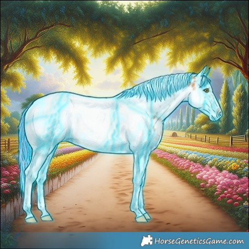 Horse Color:Thunderstruck White Spotted Gold Champagne Ice Tobiano Frame Near Leopard 