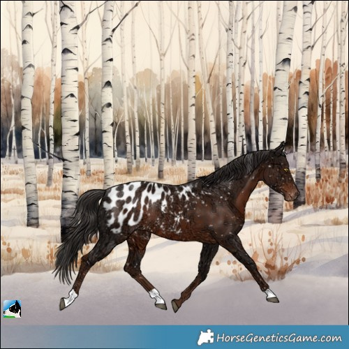 Horse Color:Liver Chestnut Ice Appaloosa Rabicano 