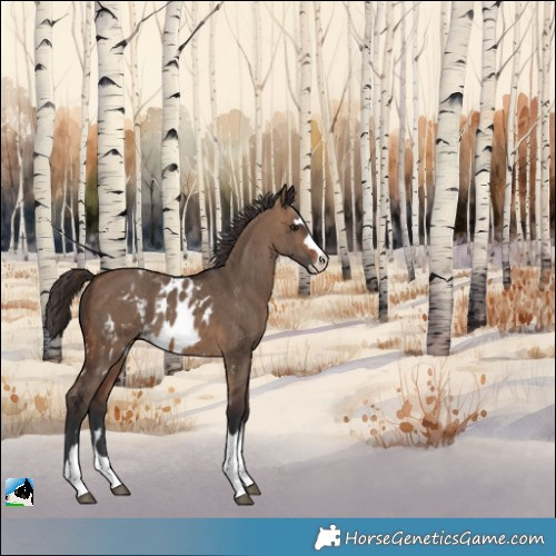 Horse Color:Brown Dun Skewed Appaloosa Brindle