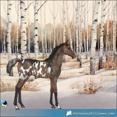 Horse Color:Brown Dun Skewed Appaloosa Brindle 