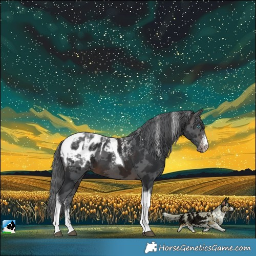 Horse Color:Powder White Brown Merle Tobiano Blanket