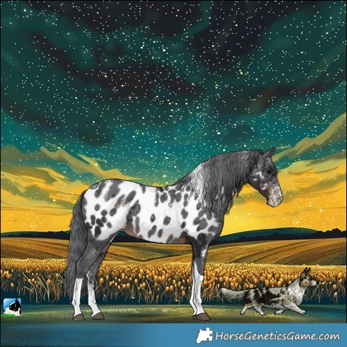 Horse Color:Powder White Brown Merle Tobiano Near Leopard 
