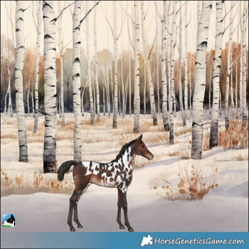 Horse Color:Bay Skewed Appaloosa 