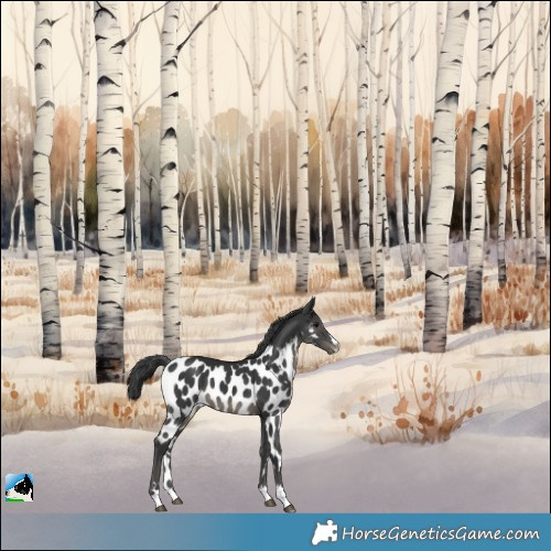 Horse Color:Black Skewed Appaloosa 