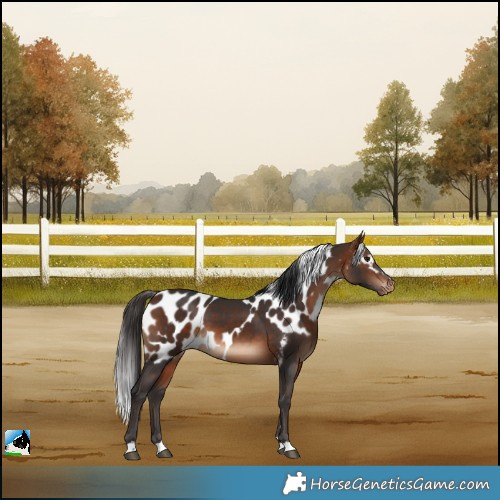 Horse Color:Bay Skewed Appaloosa 