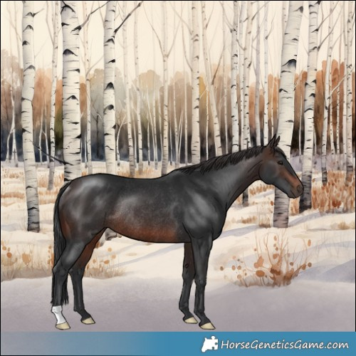 Horse Color:Brown Rabicano 