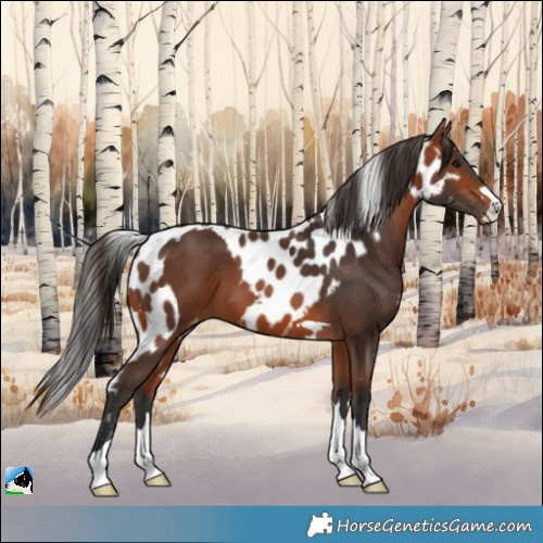 Horse Color:Bay Skewed Appaloosa 