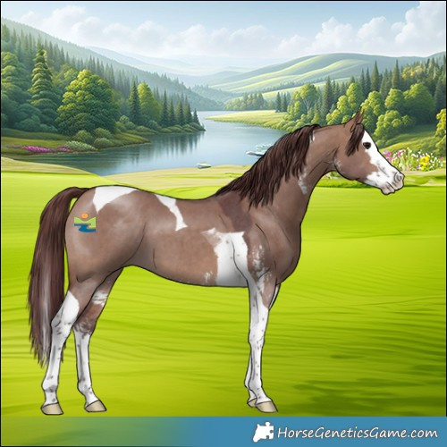 Horse Color:Chocolate Bay Dun Sabino Splash Tobiano 