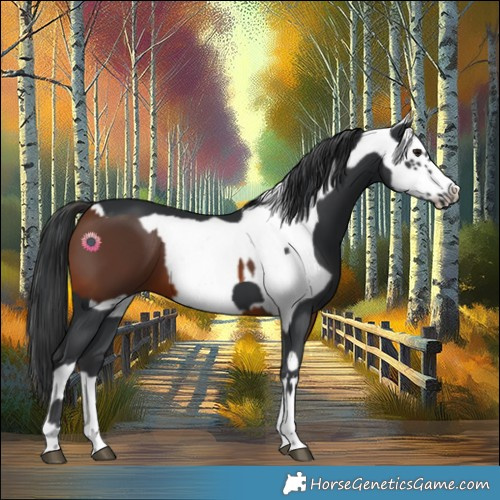 Horse Color:Brown  and Black Frame 