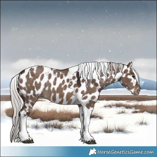 Horse Color:Silver Brown Dun Tobiano Skewed Appaloosa