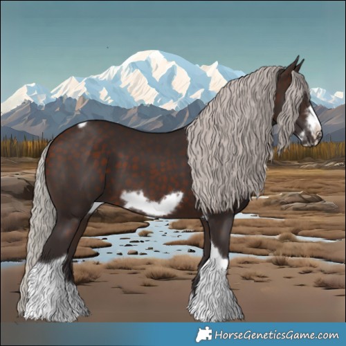 Horse Color:Silver Brown Sabino Tobiano Frame 
