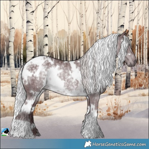 Horse Color:White Spotted Chocolate Silver Black Chinchilla Rabicano