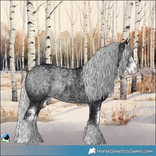 Horse Color:Silver Black Chinchilla Ice Sabino Rabicano 