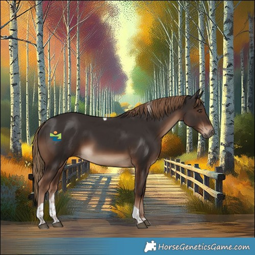 Horse Color:Liver Chestnut Tobiano Rabicano