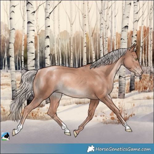 Horse Color:Gold Champagne Mushroom Rabicano 