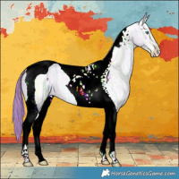 Horse Color:Watercolor Smoky Blue Ice Roan Pearl Tobiano 