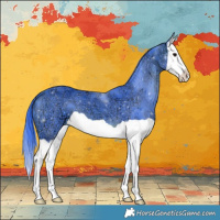 Horse Color:Watercolor Brown Ice Splash 