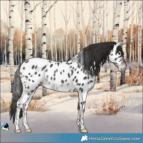 Horse Color:Platinum Liver Chestnut Near Leopard Rabicano 