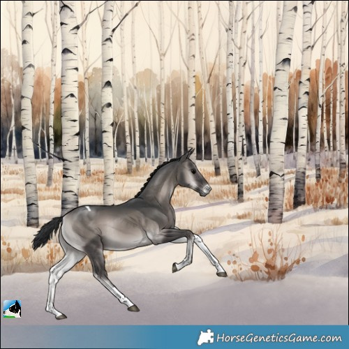 Horse Color:Platinum Blue Onyx Tobiano Rabicano 