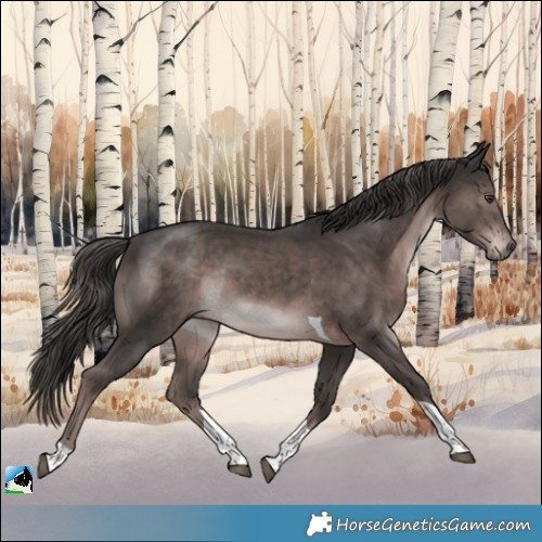 Horse Color:Platinum Liver Chestnut Tobiano Rabicano