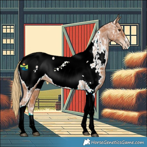 Horse Color:Chestnut Ice Tobiano Frame Appaloosa Rabicano 