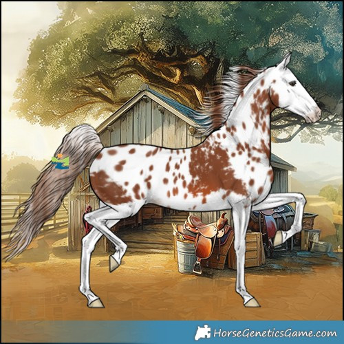Horse Color:Chestnut Splash Skewed Appaloosa 