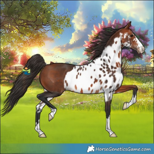 Horse Color:Bay Skewed Appaloosa