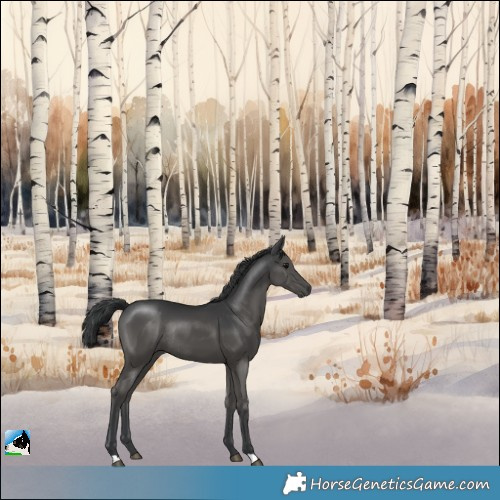 Horse Color:Black Rabicano 