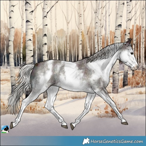 Horse Color:White Spotted Midnight Silver Brown Onyx Sabino 