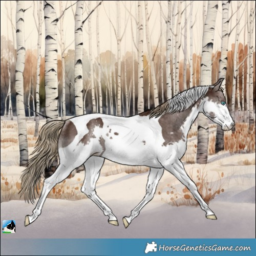 Horse Color:Liver Chestnut Splash Tobiano Rabicano 