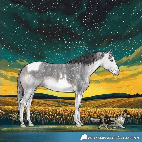 Horse Color:Brown Merle Sabino Tobiano