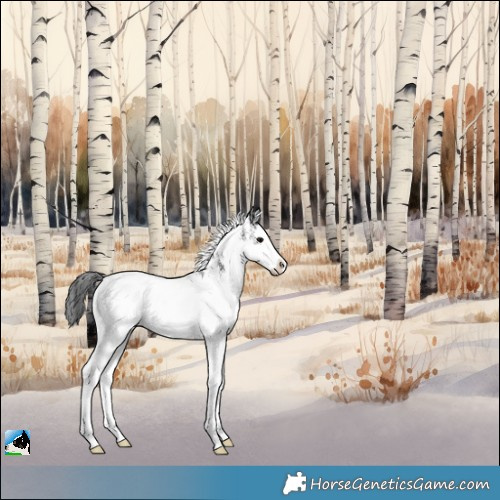 Horse Color:White Spotted Black Splash Rabicano 