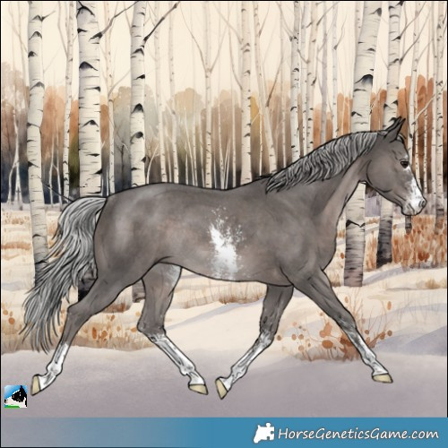 Horse Color:Platinum Silver Black Mushroom Sabino Rabicano