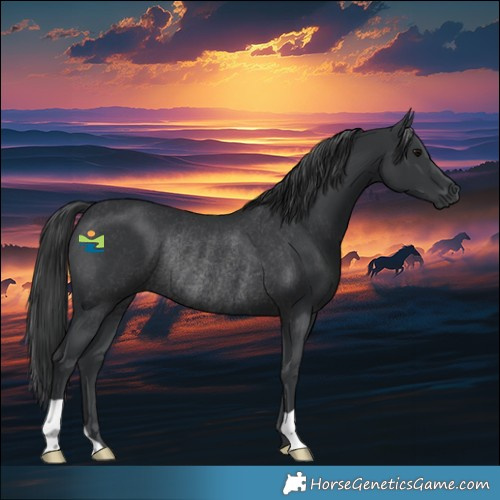 Horse Color:Black Rabicano 