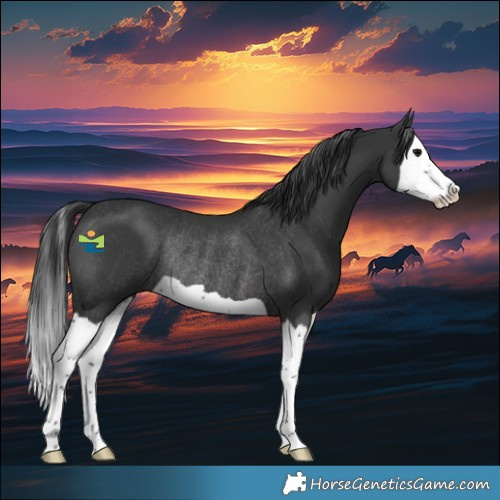 Horse Color:Black Splash Rabicano