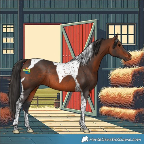 Horse Color:Brown Tobiano Rabicano 