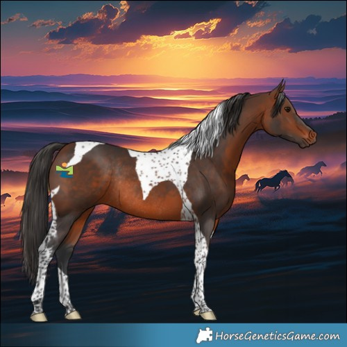Horse Color:Brown Tobiano Rabicano 