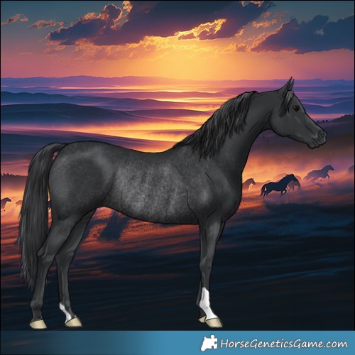 Horse Color:Black Rabicano 