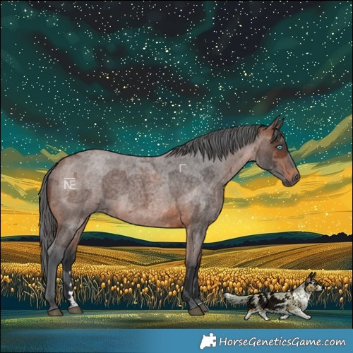 Horse Color:Brown Roan Merle 