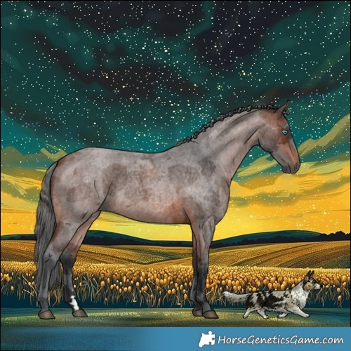 Horse Color:Brown Roan Merle 