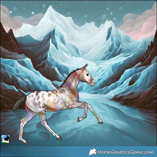 Horse Color:Nacre Bay Ice Onyx Sabino Appaloosa 