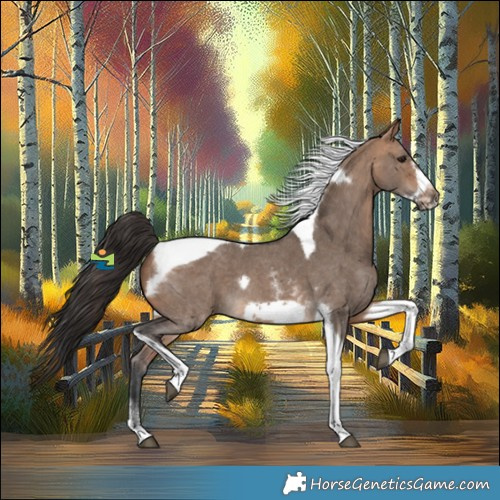 Horse Color:Bay Dun Sabino Tobiano Frame Rabicano 