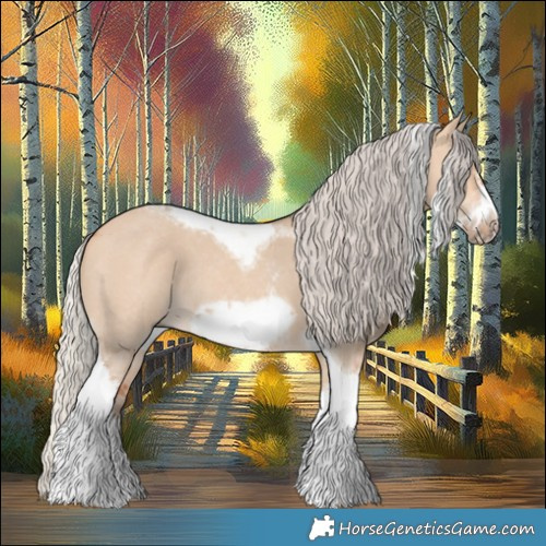 Horse Color:Silver Bay Dun Sabino Tobiano Frame Rabicano 