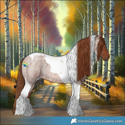 Horse Color:Red Roan Tobiano 