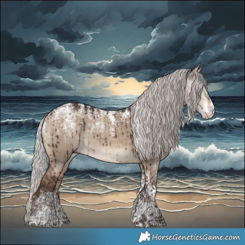 Horse Color:Powder White Silver Bay Dun Rabicano Brindle 