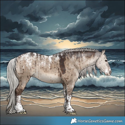 Horse Color:Powder White Silver Bay Dun Rabicano Brindle 